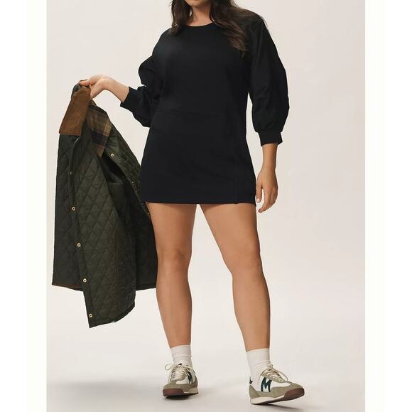 Anthropologie Daily Practice Mini Dress Tunic Top Sz Large Black Pullover $118 - Picture 4 of 16